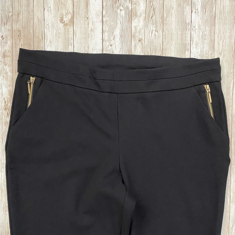 Anne Klein Women’s Elastic Waist Pull On Point Skinny Psnts Black with Gold 10 - Picture 4 of 12